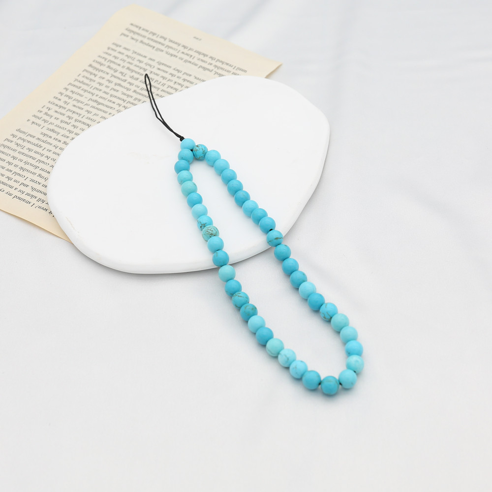 Phone Accessories Men - 8mm azul turquesa frisado cadeias de