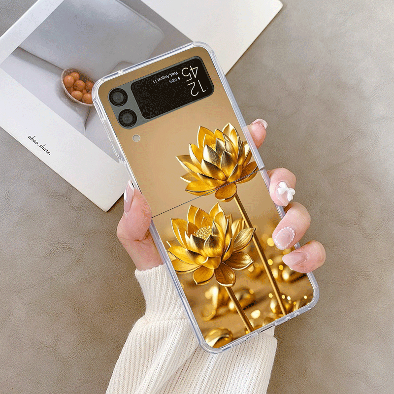 Criativo ouro flor de lótus pa - Z Phone Accessories avaliação e preço