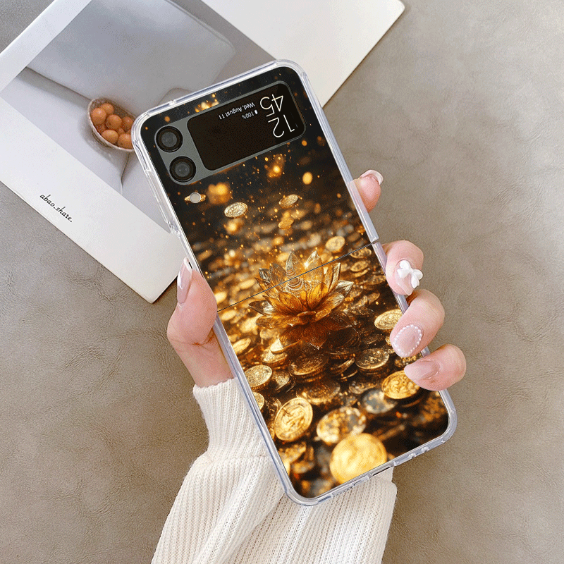 Criativo ouro flor de lótus pa - Z Phone Accessories avaliação e preço