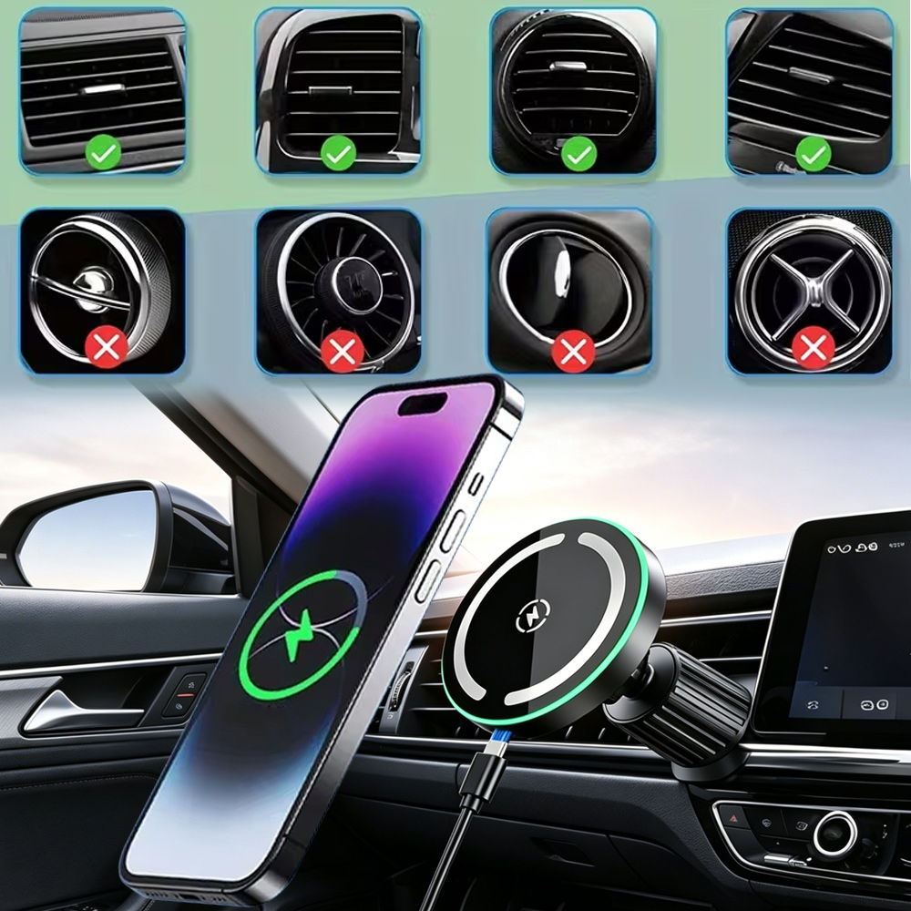 Carregador Sem Fio LED Magnéti - Phone Accessories Types avaliação e preço